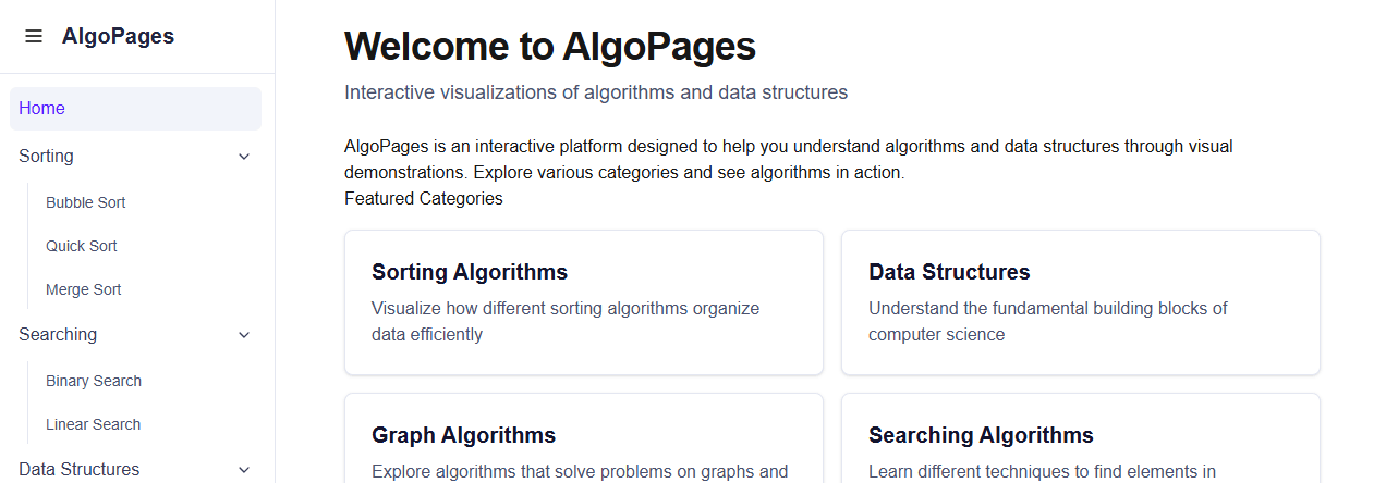 Algopages.com Home Page