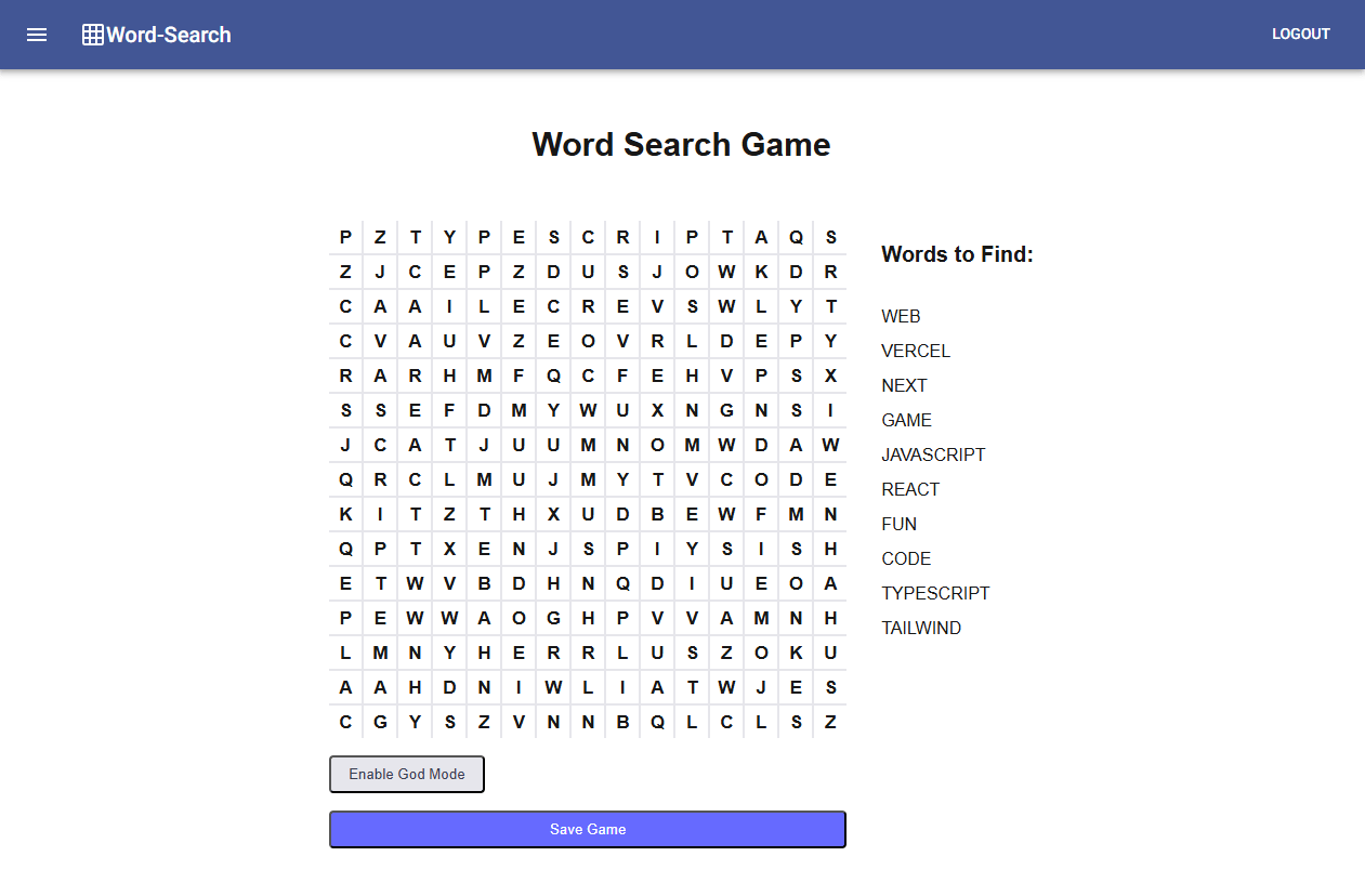 WordSeeky.com Game Page